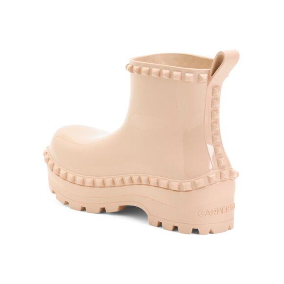 CARMEN SOL blush Made In Italy Graziano Jelly Studded Boots - Picture 2 of 2